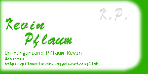 kevin pflaum business card